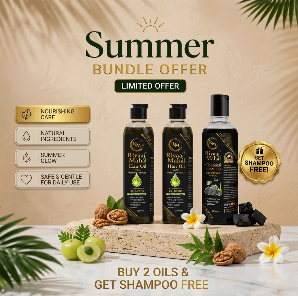 Buy 2 Hair Oils (225ml) & Get 1 FREE Charcoal Shampoo